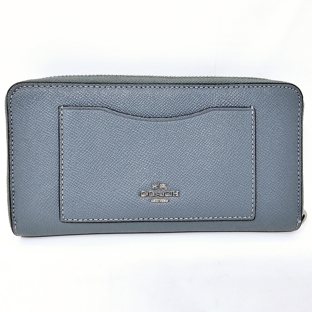 Coach Zip-Around Wallet in Steel Blue
